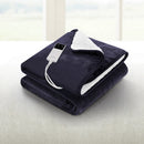 Electric Throw Rug Heated Blanket Fleece Charcoal