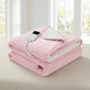Electric Throw Rug Dual Side Fleece Flannel Heated Blanket Pink