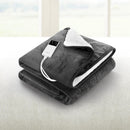 Electric Throw Rug Heated Blanket Washable Snuggle Flannel Winter Grey