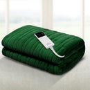 Electric Throw Rug Heated Blanket Washable Snuggle Flannel Winter Green