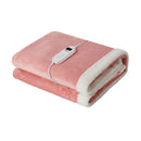Electric Throw Rug Dual Side Heated Blanket Flannel&Sherpa Pink