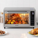 48L Convection Oven Electric Fryer Bake Grill Ovens Benchtop 2000W Silver