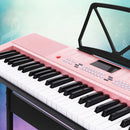 61 Keys Electronic Piano Keyboard Digital Electric with Stand Lighted Pink