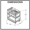Chef Undercounter Pull Out Organiser Bottom Mounted For A 300Mm Cupboard