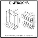 Provedore Pull Out Under Bench Storage for 200mm Cabinet Right Side