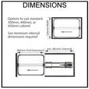 Provedore Pull Out Pantry 300mm Cupboard 1400mm 1700mm Adjustable Height