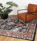Meadow Canyon Black Traditional Rug