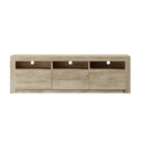 TV Cabinet Entertainment Unit Stand RGB LED Oak 180cm