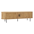 Entertainment Unit TV Stand Cabinet 160cm Tambour Doors Oak