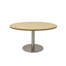 Eagle Coffee Table Natural Oak Stainless Steel 900Mm Diameter