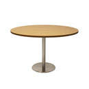 Eagle Round Table 1200Mm Diameter Natural Oak Top Stainless Steel Base