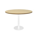 Eagle Round Table 1200Mm Diameter Natural Oak Top White Base