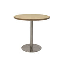 Eagle Round Table 600Mm Diameter Natural Oak Top Stainless Steel Base