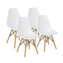 Eames Dining Chairs Plastic Pre Assembled Chairs With Wood Legs White