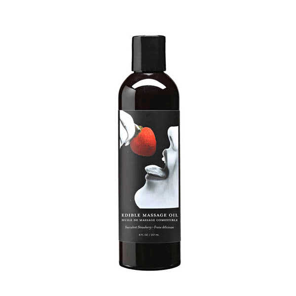Edible Massage Oil Succulent Strawberry Flavoured 237 Ml Bottle