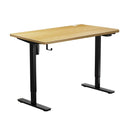 Oikiture Electric Standing Desk Single Motor Black and Oak 150cm