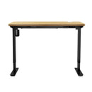 Oikiture Electric Standing Desk Single Motor Black and Oak 150cm