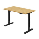 Oikiture Electric Standing Desk Single Motor Black and Oak 150cm