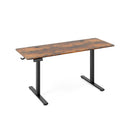 Electric Standing Desk With 3 Memory Heights Cable Holes Rustic Brown