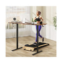 Electric Standing Desk With 3 Memory Heights Cable Holes Rustic Brown