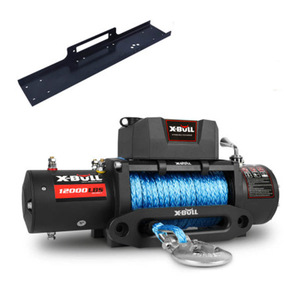 12000LBS Electric Winch 12V 4x4 synthetic rope 4WD Car with winch mounting plate
