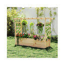 Elevated Planter Box 148X50X103Cm With Trellis Patio Balcony Natural