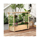 Elevated Planter Box 148X50X103Cm With Trellis Patio Balcony Natural