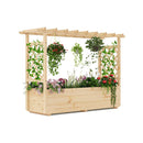 Elevated Planter Box 148X50X103Cm With Trellis Patio Balcony Natural