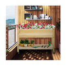Elevated Wooden Planter Box With Lockable Wheels