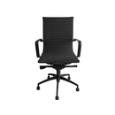 Ellie Medium Back Executive Chair Black PU with Black Powder Coat Base