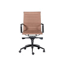 Ellie Medium Back Executive Chair Tan Pu With Black Powder Coat Base