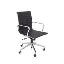 Ellie Medium Back Meeting Or Executive Chair Black Pu With Chrome Base