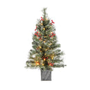 90 Cm Pre Lit Potted Artificial Entrance Christmas Tree For Porch