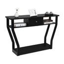 Modern Entryway Table with Storage Drawer for Office Black