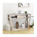 Modern Entryway Table with Storage Drawer for Office Grey