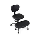 Ergonomic Cross Legged Office Chair With Wheels Adjustable Seat Black