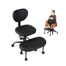 Ergonomic Cross Legged Office Chair With Wheels Adjustable Seat Black
