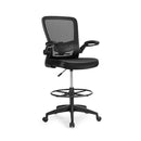 Ergonomic Drafting Chair With Flip Up Armrest Black