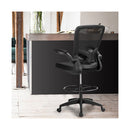 Ergonomic Drafting Chair With Flip Up Armrest Black