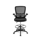Ergonomic Drafting Chair With Flip Up Armrest Black
