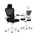 Ergonomic Mesh Office Chair With Backrest And Flip Up Armrests Black