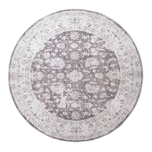 Esprit Antique Grey Round Rug 180Cm