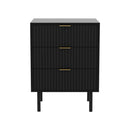 Evelyn Bedside Table With 3 Drawers Black