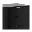 Evelyn Bedside Table With 3 Drawers Black
