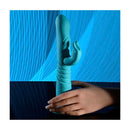 Evolved Bunny Hop Thrusting Rabbit Vibrator With Suction Base Teal
