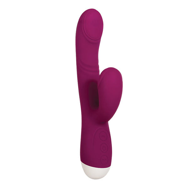 Evolved Double Tap Burgundy Red Usb Rechargeable Rabbit Vibrator