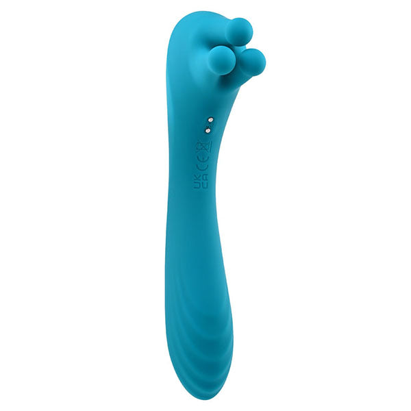 Evolved Heads Or Tails Blue Usb Rechargeable Dual Ended Massager