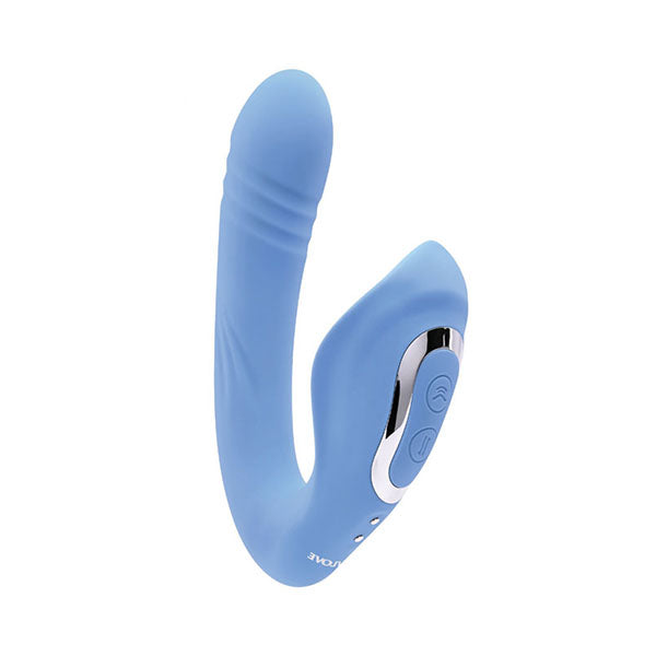 Evolved Tap And Thrust Blue Usb Rechargeable Dual Vibrator