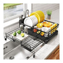 Extendable Dish Bowl Drying Rack Cutlery Holder