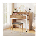 Extending Writing Desk Console Table With 2 Drawers Natural